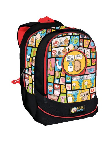 ZAINO SCUOLA ESTENSIBILE 3 SCOMPARTI ROUND PERA TOONS