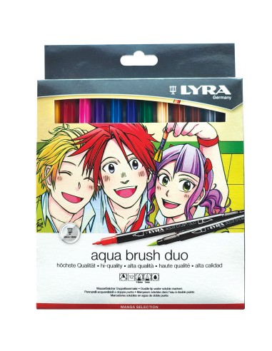 PENNARELLO DOPPIA PUNTA AQUA BRUSH DUO MANGA SELECTION SCATOLA 12 COLORI LYRA