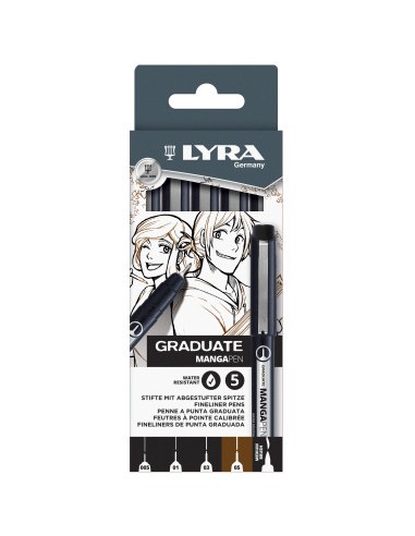 PENNA AD INCHIOSTRO PIGMENTATO GRADUATE MANGAPEN SET 5 PUNTE LYRA