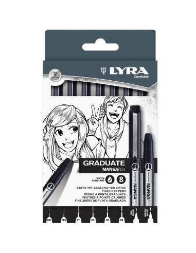 PENNA AD INCHIOSTRO PIGMENTATO GRADUATE MANGAPEN SET 8 PUNTE LYRA