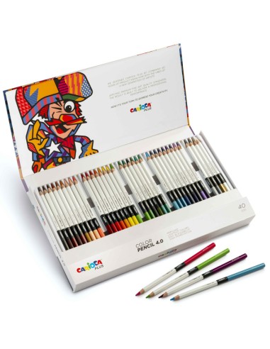 PASTELLI COLOR PENCIL 4.0 ( MINA Ø 4 MM. ) SCATOLA RIGIDA 40 COLORI CARIOCA PLUS